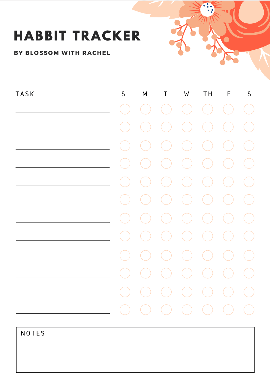 15 Page Free Fitness Planner Printable - Blossom With Rachel